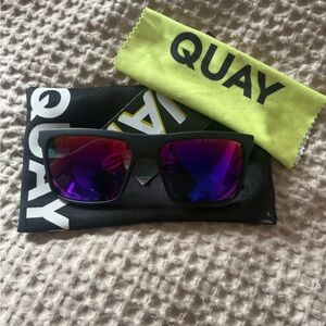 Quay Australia Black Sunglasses with Reflective Lenses